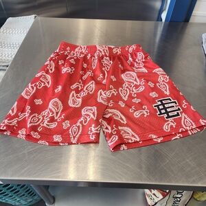 Eric Emanuel Red Paisley Athletic Shorts